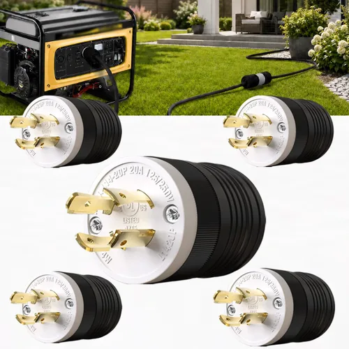 Vista 22 de Paquete de 1 enchufe de bloqueo NEMA L14‑30P de 30 amperios macho 30A 250V Twist Lock L14‑30, enchufe de grado industrial de 3 polos de 4 cables