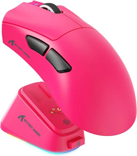 Vista 11 de ATTACK SHARK V3 PRO - Ratón inalámbrico para juegos de deportes electrónicos con base de carga magnética: 2.19 oz ligero, sondeo 1K, sensor