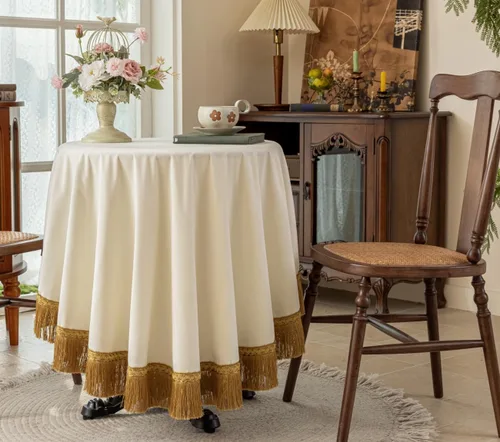 Vista 33 de F-CHU - Funda de terciopelo negro de lujo para mesita de noche con flecos dorados, mantel decorativo para mesita de noche, a prueba de polvo