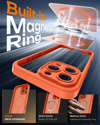 Vista 579 de TOCOL Funda para iPhone 11, compatible con Magsafe, protección completa de cámara, imanes integrados, protección contra caídas, funda translúcida