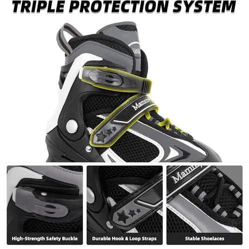 Vista 2 de MammyGol Adjustable Inline Skates for Kids Boys Girls Youth Beginner with Light up Wheels Ages 4-16