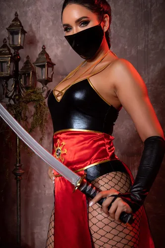Vista 6 de Yandy Exclusivo disfraz de ninja guerrero para cosplay de asesino místico