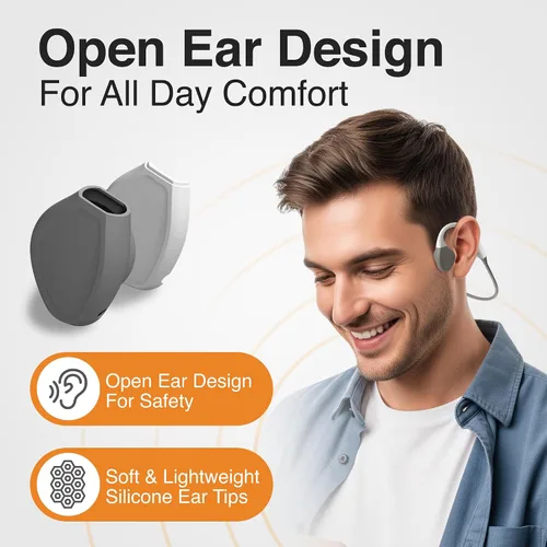 Vista 7 de Puro Sound Labs - Auriculares para niños, límite de volumen 85dB, PuroFree, gris Bone Conduction Headphones – Bluetooth 5.3 with Built-in Mic