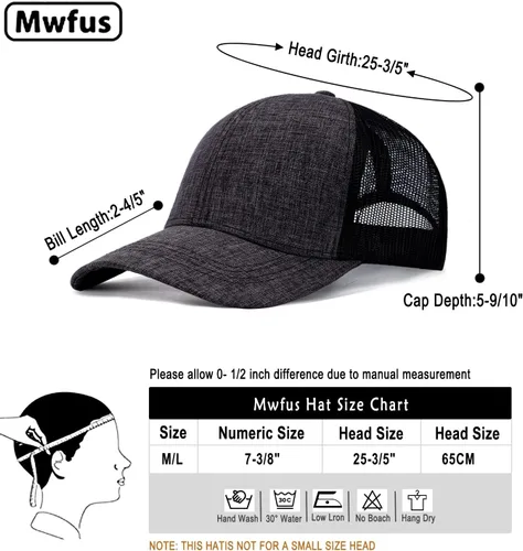 Vista 4 de Mwfus Gorra de camionero en blanco, gorras de béisbol a presión, gorras de malla ajustables para hombres y mujeres