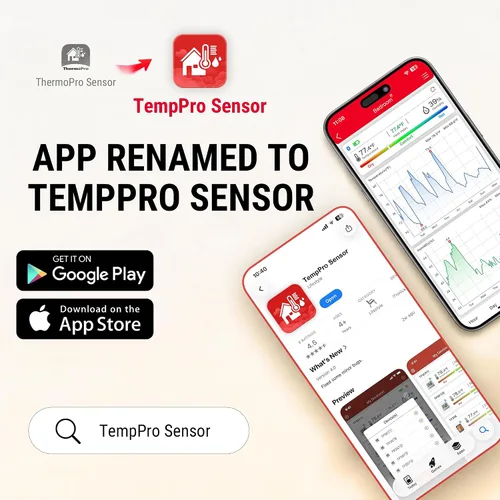 Vista 5 de ThermoPro TP357 - Termómetro higrómetro digital para interiores de 260 pies, termómetro Bluetooth medidor de humedad con aplicación inteligente