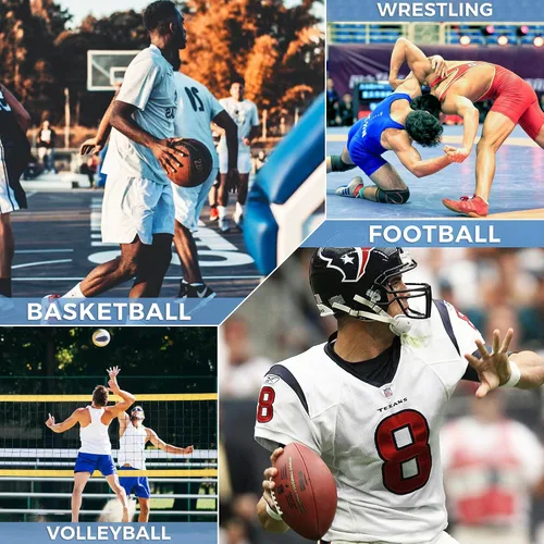 Vista 7 de Rodilleras largas de lucha libre para niños, jóvenes y adultos, mangas acolchadas de compresión para piernas, para baloncesto, fútbol, voleibol, 2