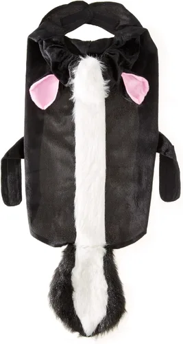 Vista 6 de Casual Canine Lil' Stinker - Disfraz de perro extra pequeño - Disfraz de mofeta en blanco y negro para tu perro que se adapta a longitudes de hasta