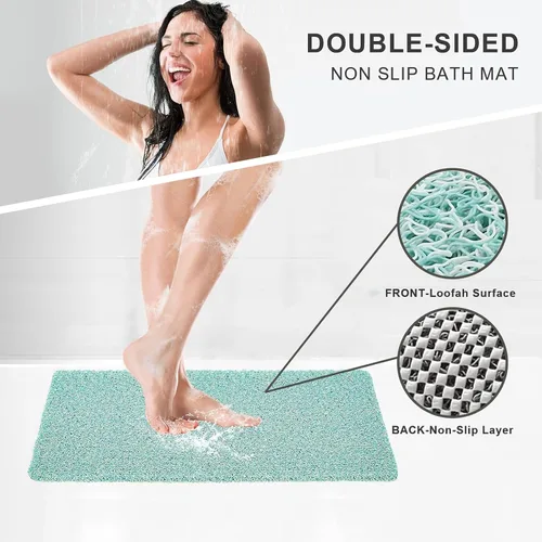 Vista 3 de Tapete antideslizante para bañera, tapete de baño antideslizante de 0.6 pulgadas, extra grueso, de secado rápido, tapete de ducha antideslizante