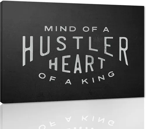 Vista 50 de Inspirational Hustle Wall Art - Lion Head withEncouraging Quotes Canvas Print Motivational Wall Decor, Black and White Office Picturtes Success