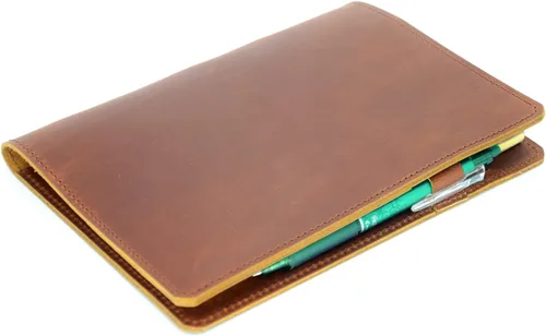 Vista 3 de JJNUSA Funda de cuero compatible con tops The Legal Pad Writing Pads de 5 x 8 pulgadas, regla legal, cuadernos envejecidos funda de cuero genuino A5