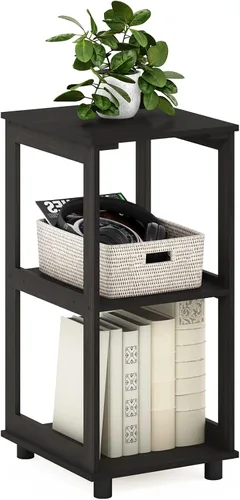 Vista 16 de Furinno JAYA Mesa auxiliar ovalada de diseño simple con contenedor, americano/cromo