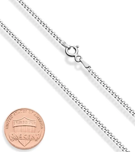 Vista 2 de Miabella Solid 925 Sterling Silver Italian 2.5mm Diamond Cut Cuban Link Curb Chain Necklace for Women Men, Made in Italy