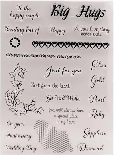 Vista 4 de Hug Love - Sellos transparentes con patrón de encaje de corazón, bendiciones de panal de abeja, sellos transparentes para decoración de tarjetas