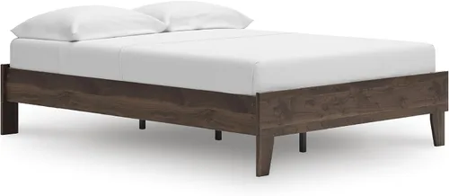 Vista 15 de Signature Design by Ashley Socalle - Cama plataforma matrimonial, color negro, minimalista sin cabecero, madera de ingeniería
