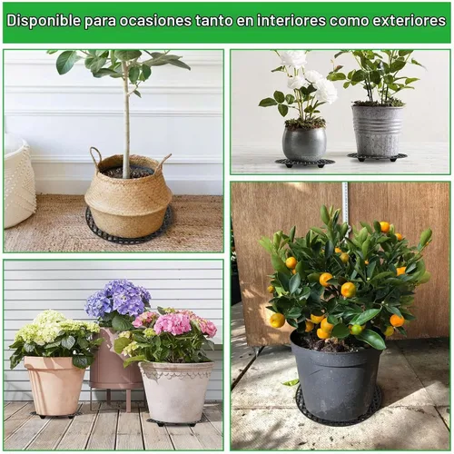 Vista 7 de 12 elevadores de plantas de 12 pulgadas para macetas de interior, soportes de plantas resistentes, elevador de macetas a nivel de planta