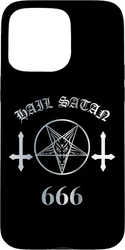 Vista 28 de iPhone 16 Upside Down Cross Satanic Pentagram Hail Satan 666 Case