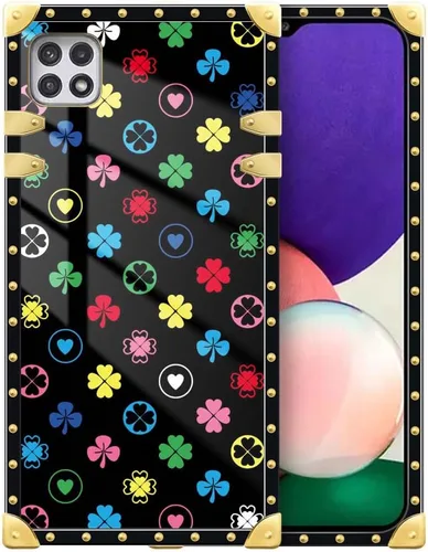Vista 24 de Funda compatible con Samsung Galaxy A03S 4G, TPU suave de lujo y parte trasera de policarbonato duro para niñas y mujeres, funda protectora a prueba