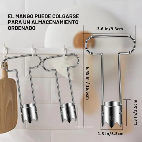 Vista 2 de Herramienta de extracción de semillas de pimienta, descorazonador de frutas de acero inoxidable mejorado 2026, cortador de frutas reutilizable A1