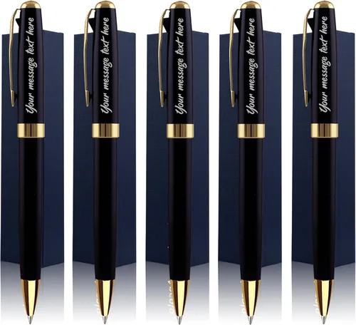 Vista 17 de Ancolo Bolígrafos de Promoción Personalizados - Regalo Publicitario de Negocios Juego de Escritura de Oficina - Grabado con Tu Mensaje Nombre
