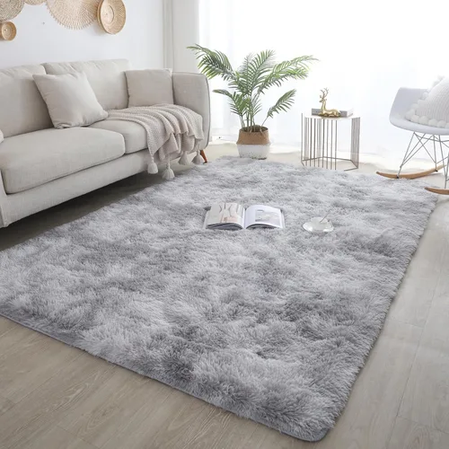 Vista 37 de Vafodo Alfombras de área para dormitorio esponjoso, alfombra de sala de estar, 5 x 7 pies, suave y esponjosa, alfombra de noche negra para sala