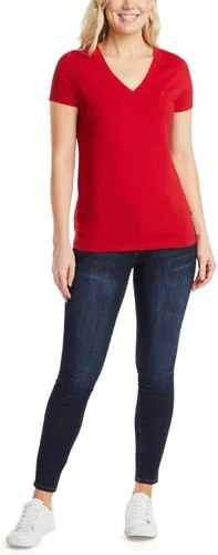 Vista 6 de Nautica Camiseta de algodón elástico súper suave con cuello en V para mujer