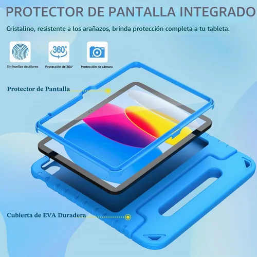 Vista 3 de LTROP Funda para niños para iPad A16 11ª generación 11 pulgadas 2025/ iPad 10ª generación 10.9 pulgadas 2022 con protector de pantalla, ligera a