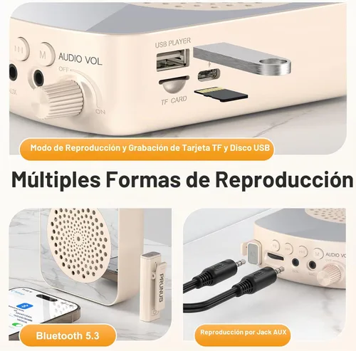 Vista 7 de PRUNUS A10 Amplificador de voz inalámbrico con micrófono Lavalier