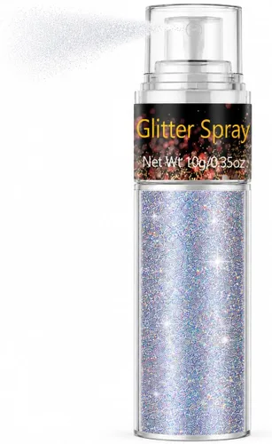 Vista 9 de Go Ho - Aerosol de purpurina para cabello y cuerpo, aerosol de purpurina en polvo seco azul para ropa, polvo de purpurina suelto para festivales