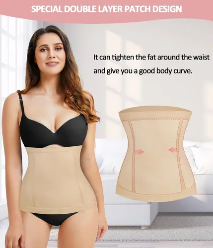 Vista 4 de AOSBOEI Faja de entrenamiento de cintura para mujer, faja deportiva con control de abdomen, cinturón de recuperación posparto