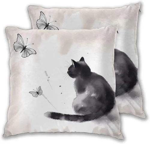 Vista 24 de Juego de 2 fundas de almohada cuadradas de Acción de Gracias, hojas de arce otoñales, fundas protectoras para sofá con cremallera oculta, 16 x 16