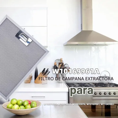 Vista 2 de W10169961A Filtro de grasa para campana extractora, 12 x 10.5 x 0.35