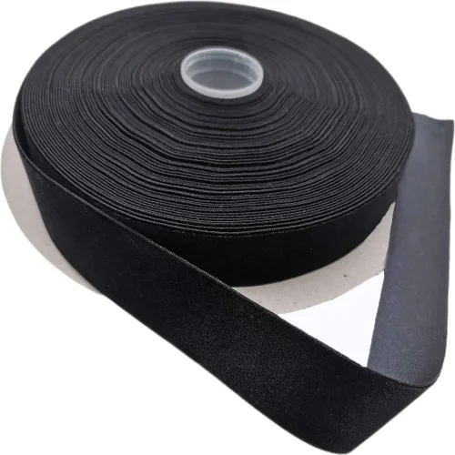 Vista 3 de Cinta de terciopelo de nailon de una sola cara, carrete de 1 pulgada x 25 yardas (negro)