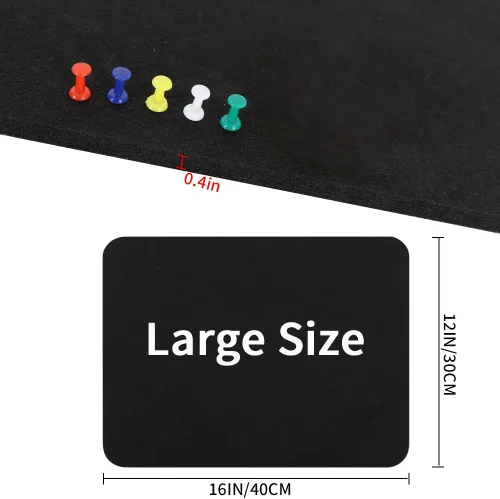 Vista 2 de Vuzvuv Barra de corcho negro de 16 x 12 pulgadas con 20 chinchetas, tiras autoadhesivas para tablón de anuncios que no dañan la pared, tablero