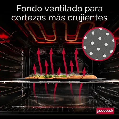 Vista 3 de GoodCook AirPerfect Sartén Antiadherente para Pizza de 16" – Sartén para Pizza para Horno, Sartén Redonda Perforada para Pizza, Sartén para Hornear