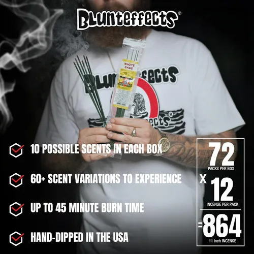 Vista 6 de Blunteffects Incienso pequeño bañado a mano - Caja de 72 paquetes surtidos
