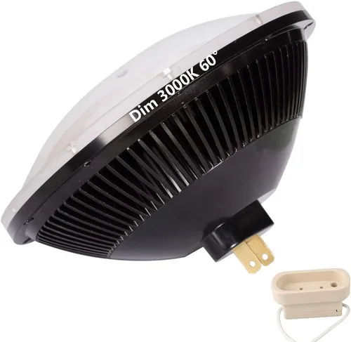 Vista 9 de KAPATA Bombilla LED regulable Par56 de 500 W de repuesto NSP de 24 grados, haz LED de 36 W, color blanco suave, 3000 K, base GX16D AC110-130 V