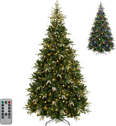 Vista 20 de GOFLAME Árbol de Navidad preiluminado de 7.5 pies con control remoto 3-Verde