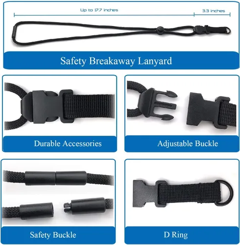 Vista 4 de JINEASY ID Breakaway - Carrete retráctil para tarjetas de identificación con soporte para tarjetas de identificación de plástico duro, color negro