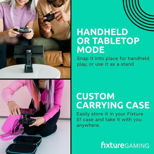 Vista 9 de Fixture S2 Bundle Gaming Console Monitor and Controller Mount with Carrying Case Compatible with Nintendo Switch OLED and Pro Controller