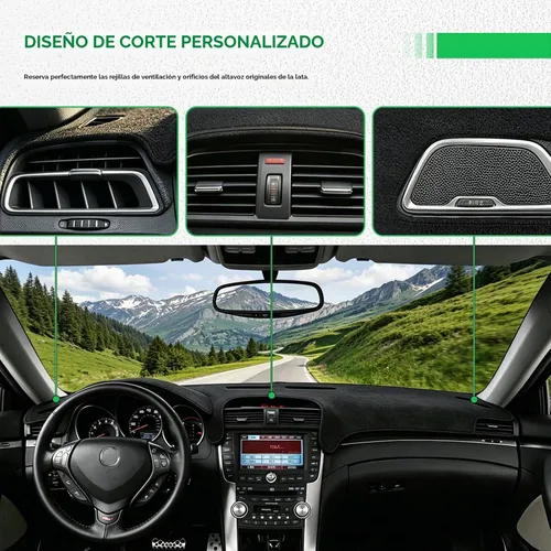 Vista 7 de AUQDD Alfombrilla de Cubierta del Tablero Compatible con La-nd Rover LR3 2005 2006 2007 2008 2009 /2010-2016 LR4, 2006-2009 Range Rover Sport Negro