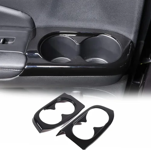 Vista 8 de 2 portavasos, cubierta de marco de panel para puerta trasera para Honda Pilot 2016-2022/Passport 2019-2023, material ABS automotriz 2ª fila asiento