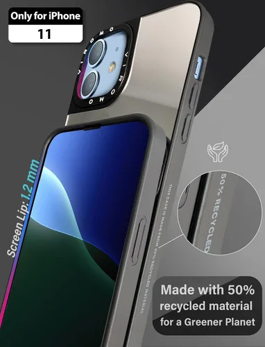 Vista 7 de VIROMO - Funda espejo irrompible para iPhone 11 con 2 protectores de pantalla, acrílico flexible no vidrio, a prueba de golpes, delgada, resistente