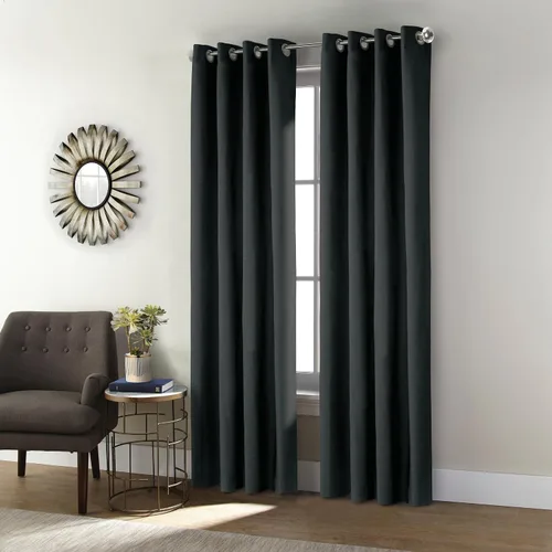 Vista 5 de Loft Living Spirit Total Blackout - Panel de cortina texturizada, 52 x 84 pulgadas, color negro
