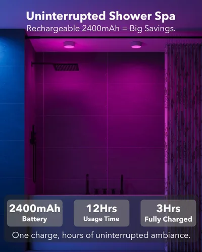 Vista 3 de Luces LED recargables de disco con control remoto, luces de botón con pilas de 2400mAh, luces adhesivas magnéticas para tocar, luz inalámbrica