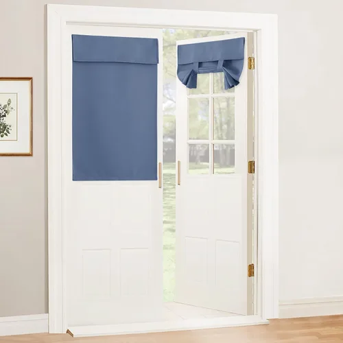 Vista 90 de RYB HOME 2 paneles 100% opacos para puerta de aula, 8 pulgadas de ancho x 36 pulgadas de largo, color beige biscotti, sin taladro, para ventana