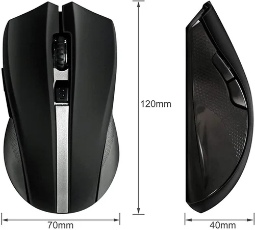 Vista 4 de XBOSS L7 - Ratón óptico inalámbrico con Bluetooth de 6 botones para computadora PC mouse con adaptador USB Mause para OS Windows Mac Linux Ps2 Ps3