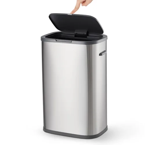 Vista 9 de Fashionwu Basurero de cocina de 55 litros/14.5 galones, bote de basura automático con sensor de movimiento y sin tacto, diseño silencioso