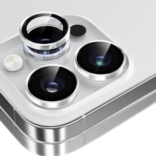 Vista 21 de GolbinBox Protector de lente de cámara para iPhone 13 Pro/13 Pro Max, ajuste invisible 1:1, vidrio templado 9H, funda individual de metal ultra HD