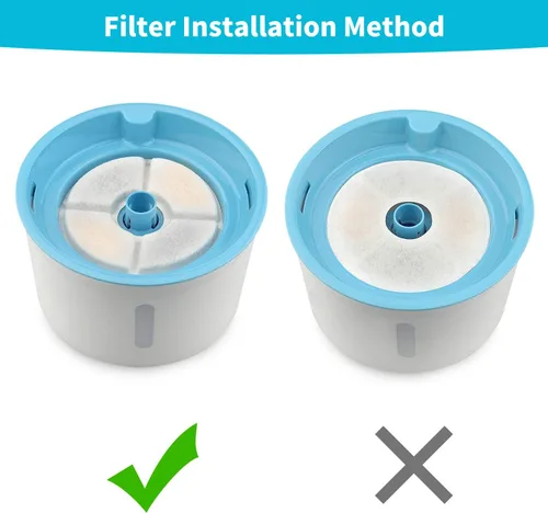 Vista 6 de Filtros de fuente de agua para gatos, cartuchos de repuesto para fuentes automáticas de agua para mascotas de 81 oz/2.4 L, filtro de carbón activado