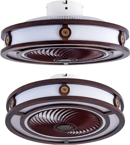 Vista 7 de LOYALHEARTDY Ventilador de techo rojo de 20 pulgadas con control remoto de luz LED, temporizador de 6 velocidades de 1/2/4 horas, silencioso
